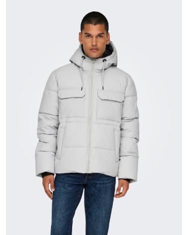 ONLY SONS PARKA IMBOTTITO GRIGIO CHIARO - MODELLO 22029276 GRIS
