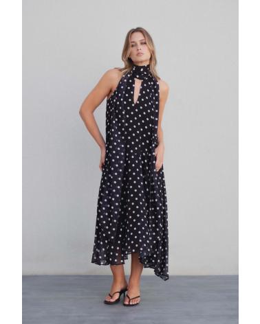 ABITO HALTER PUNTOSALAO CON STAMPA A POIS VARIOS COLORES