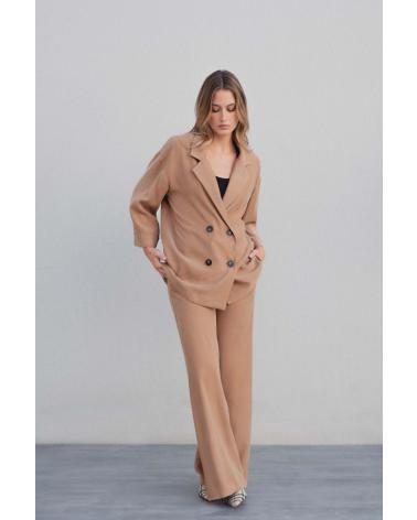 PUNTOSALAO COMPLETO SARTORIALE BLAZER E PANTALONE DRITTO FLUIDO MARRONE MARRóN