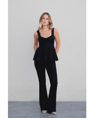 PUNTOSALAO PANTALONE FLARE IN MAGLIA NERO VARIOS COLORES