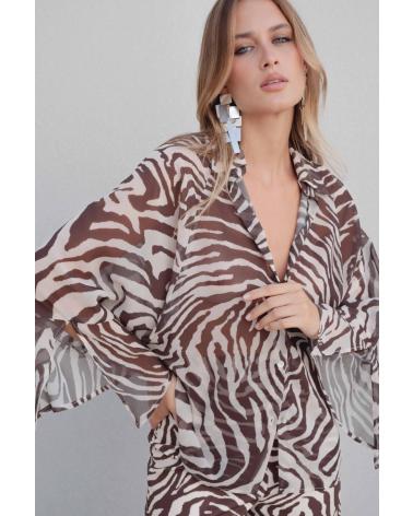 PUNTOSALAO BLUSA CON ESTAMPADO ANIMAL MARRÓN VARIOS COLORES