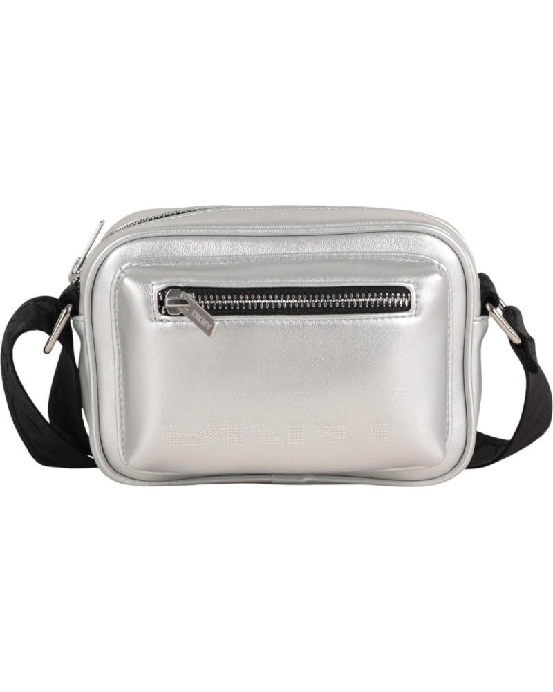 BOLSO BANDOLERA DKNY PLATEADO METÁLICO NAN