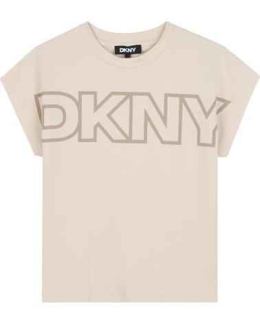 CAMISETA MANGA CORTA DKNY BEIGE CON LOGO PARA NIÑA NAN