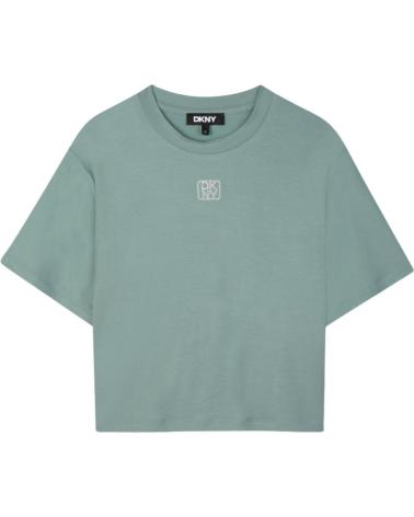 CAMISETA DKNY DE MANGA CORTA EN ALGODÓN VERDE MENTA CON LOGO BORDADO NAN
