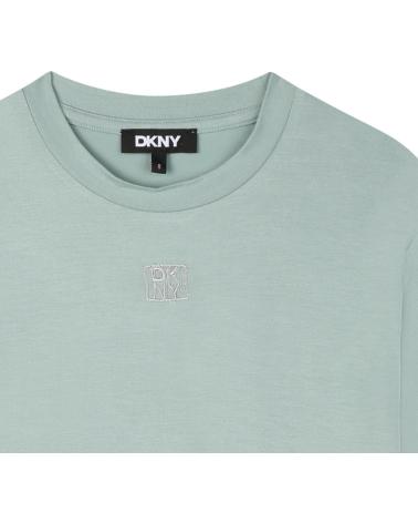 DKNY KURZARM-T-SHIRT AUS MINZGRÜNER BAUMWOLLE MIT GESTICKTEM LOGO NAN