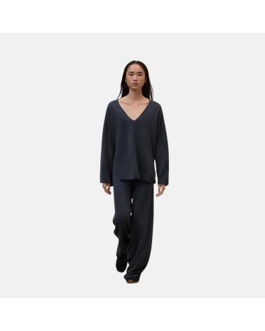 ECOALF PANTALONI LUNGHI NERI CON VITA ELASTICA PER DONNA NAN