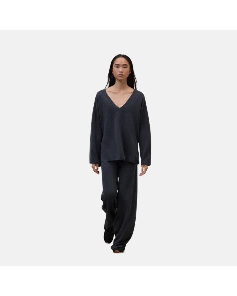 ECOALF PANTALONI LUNGHI NERI CON VITA ELASTICA PER DONNA NAN