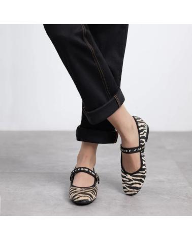 BALLERINE CARMELA 162561 STAMPA ZEBRA CON FIBBIA NEGRO