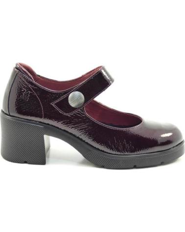 SAPATOS DE SALTO MARY JANE 24 HORAS BAREFOOT 26605 BORGONHA VERNIZ ROJO