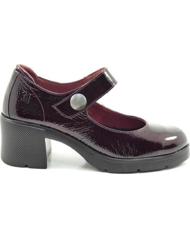 SAPATOS DE SALTO MARY JANE 24 HORAS BAREFOOT 26605 BORGONHA VERNIZ ROJO