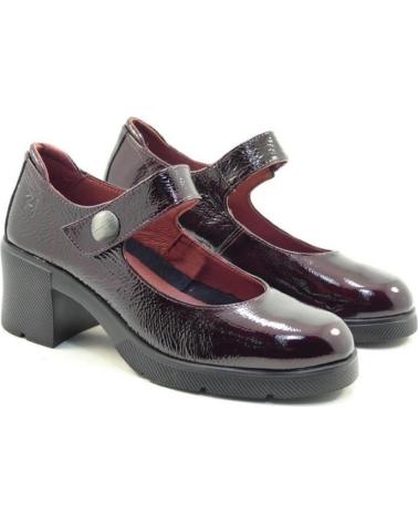 SAPATOS DE SALTO MARY JANE 24 HORAS BAREFOOT 26605 BORGONHA VERNIZ ROJO