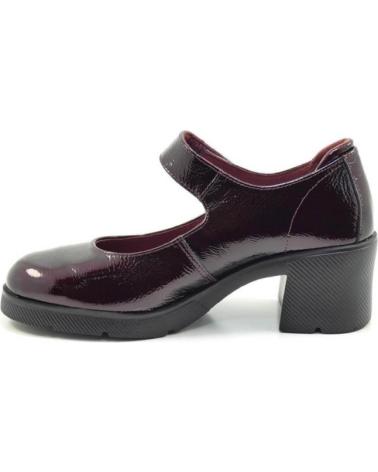 SAPATOS DE SALTO MARY JANE 24 HORAS BAREFOOT 26605 BORGONHA VERNIZ ROJO