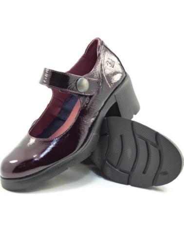 SAPATOS DE SALTO MARY JANE 24 HORAS BAREFOOT 26605 BORGONHA VERNIZ ROJO