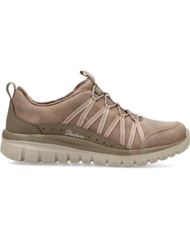 SAPATILHAS CASUAIS SKECHERS GRACEFUL-COZY HUG CASTANHAS DE COURO PARA MULHER MARRóN