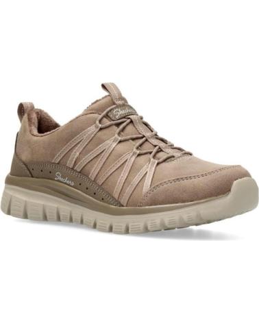 SAPATILHAS CASUAIS SKECHERS GRACEFUL-COZY HUG CASTANHAS DE COURO PARA MULHER MARRóN
