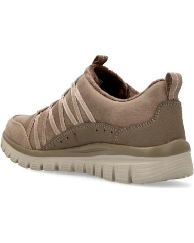 SAPATILHAS CASUAIS SKECHERS GRACEFUL-COZY HUG CASTANHAS DE COURO PARA MULHER MARRóN