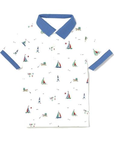POLO MAYORAL PARA NIÑO - MODELO 1106 ESTAMPADO BARCOS Y CUELLO CONTRASTE VARIOS COLORES