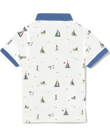 POLO MAYORAL PARA NIÑO - MODELO 1106 ESTAMPADO BARCOS Y CUELLO CONTRASTE VARIOS COLORES