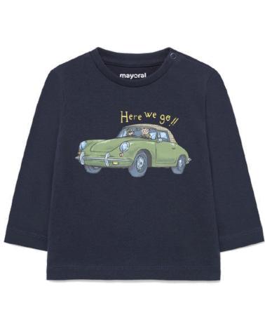 MAYORAL T-SHIRT 2067 LANGARM MARINEBLAU MIT AUTO-PRINT FÜR JUNGEN AZUL