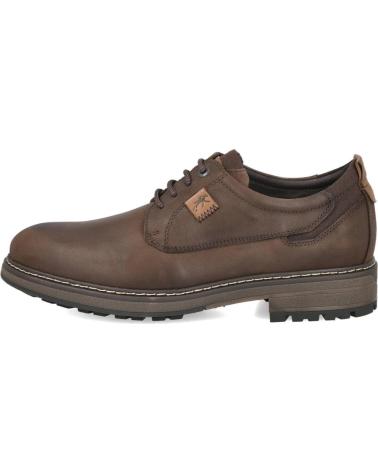 FLUCHOS TRUMAN 501418 - SAPATOS DE ATACADORES CASUAIS EM COURO MARROM PARA HOMEM MARRON