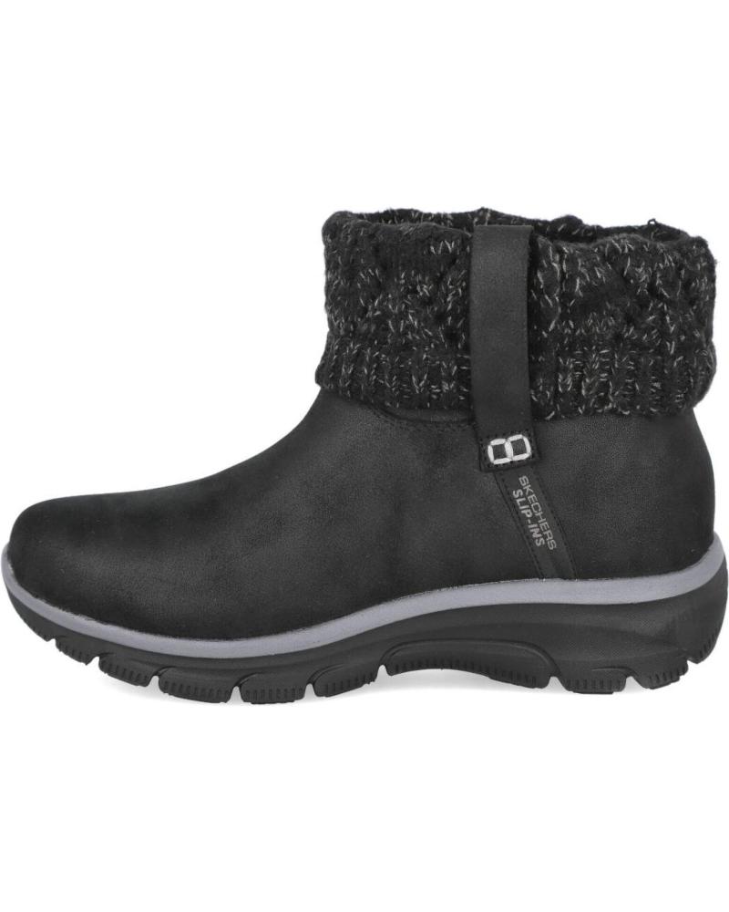 SKECHERS SLIP-INS RELAXED FIT EASY GOING 168033 COZY WEATHER 2 SCHWARZ STIEFELETTEN NEGRO