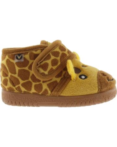 VICTORIA OJALA CASA ANIMAIS MOSTARDA, CHINELOS CRIANÇA DESIGN GIRAFA COM VELCRO YELLOW