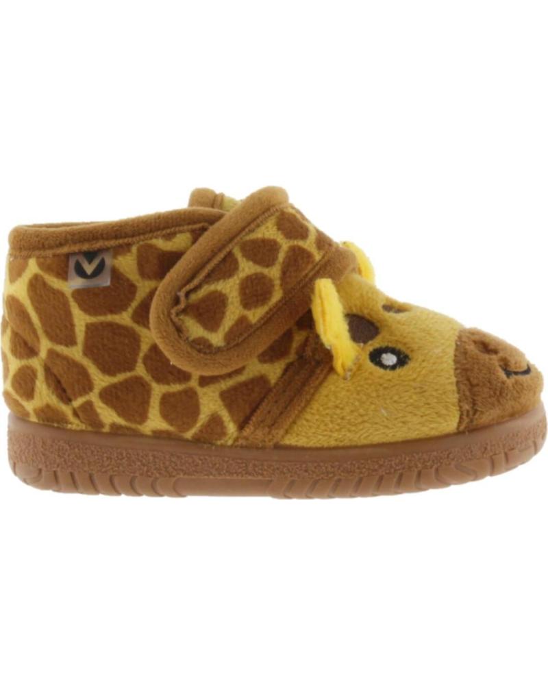 VICTORIA OJALA CASA ANIMAIS MOSTARDA, CHINELOS CRIANÇA DESIGN GIRAFA COM VELCRO YELLOW