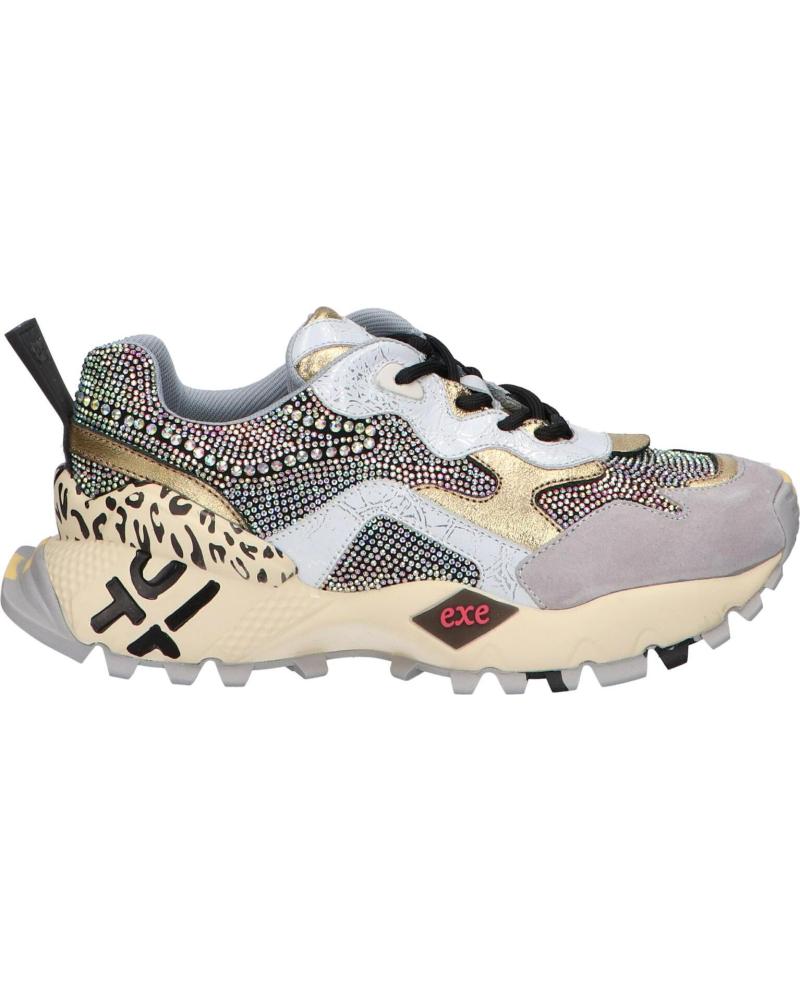 EXE 134-115 LEDER WEISS GOLD SNEAKER LEATHER WHITE GOLD