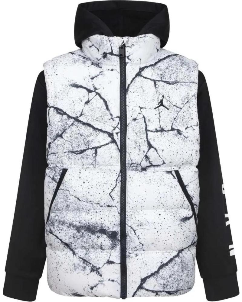 JORDAN JUNIOR PUFFER JACKET WITH HOOD CEMENT