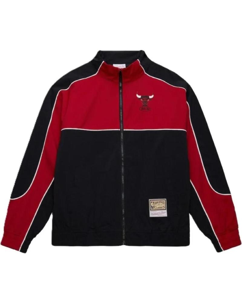 GIACCA MITCHELL & NESS CHICAGO BULLS BLACK MESH FULL ZIP 1