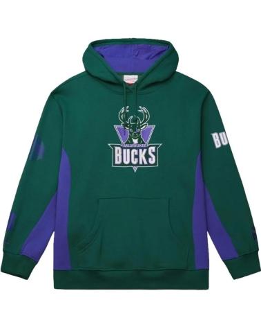 FELPA MITCHELL & NESS MILWAUKEE BUCKS NBA TEAM ORIGINS LOGO VINTAGE 1