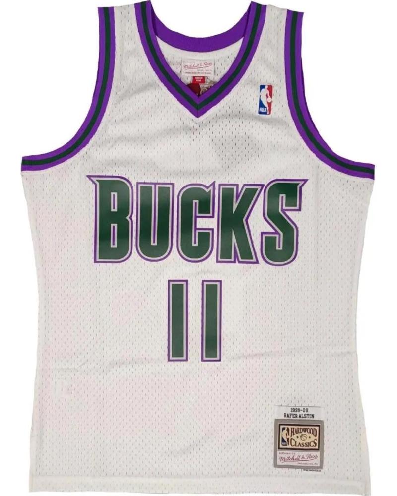 MITCHELL & NESS MAILLOT SWINGMAN RAFER ALSTON MILWAUKEE BUCKS SAISON 1999-00 BLANC 1