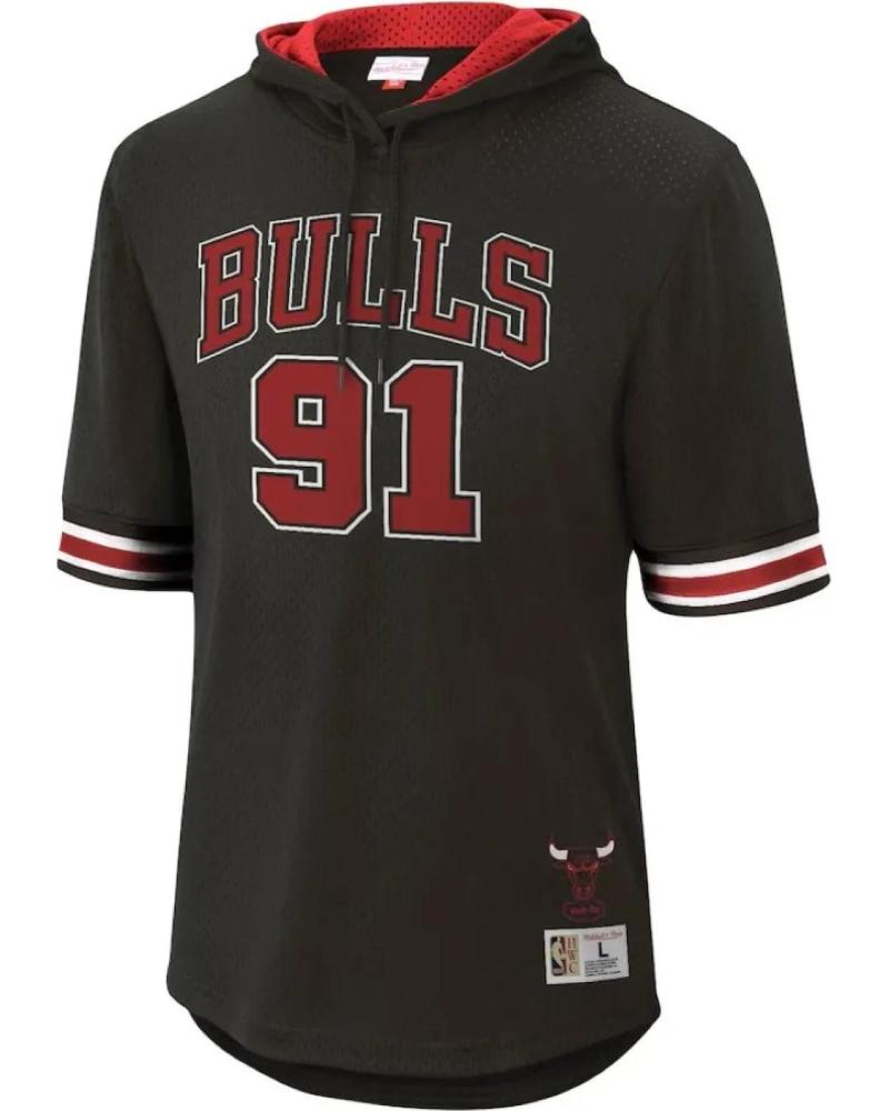 MITCHELL & NESS DENNIS RODMAN CHICAGO BULLS NAME & NUMBER MESH SS HOODIE 1