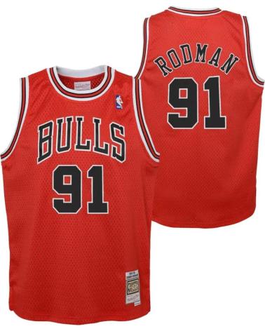 MAILLOT DE BASKETBALL MITCHELL & NESS DENNIS RODMAN CHICAGO BULLS EXTÉRIEUR ROUGE