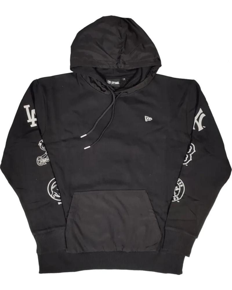 NEW ERA MLB DISTRESSED MULTI LOGO HOODIE BLACK 1