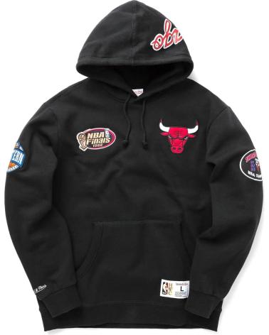 FELPA CON CAPPUCCIO MITCHELL & NESS CHICAGO BULLS CITY COLLECTION FLEECE 1