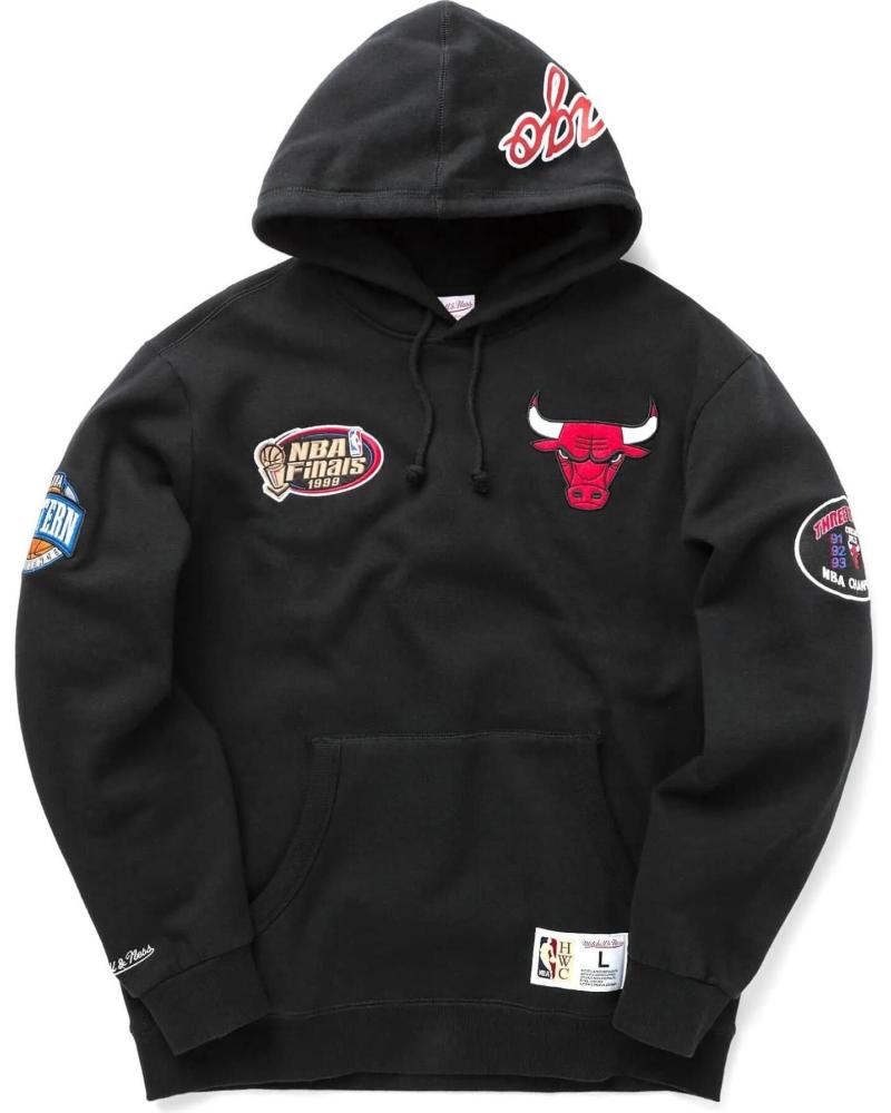 FELPA CON CAPPUCCIO MITCHELL & NESS CHICAGO BULLS CITY COLLECTION FLEECE 1