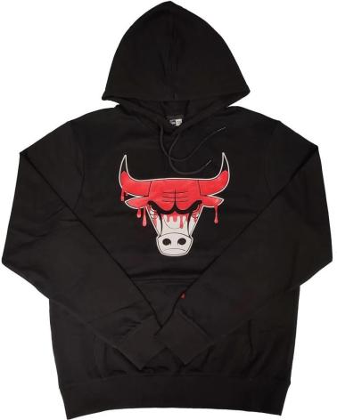 NEW ERA CHICAGO BULLS NBA DRIP LOGO HOODIE BLACK 1