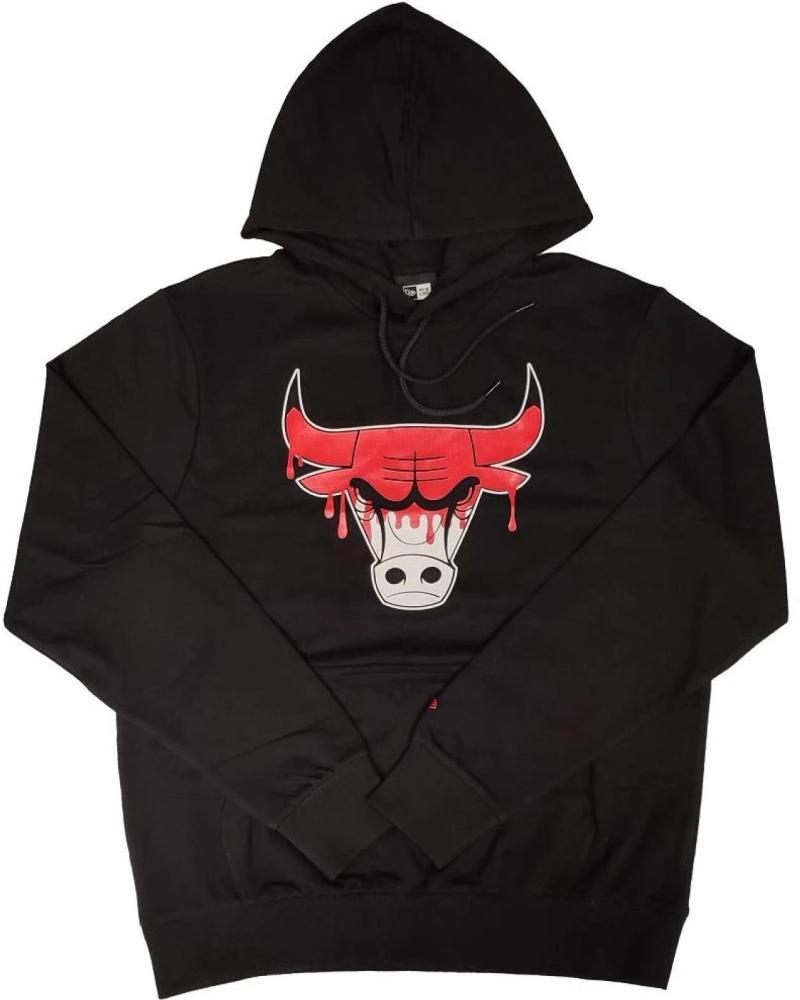 NEW ERA CHICAGO BULLS NBA DRIP LOGO HOODIE BLACK 1