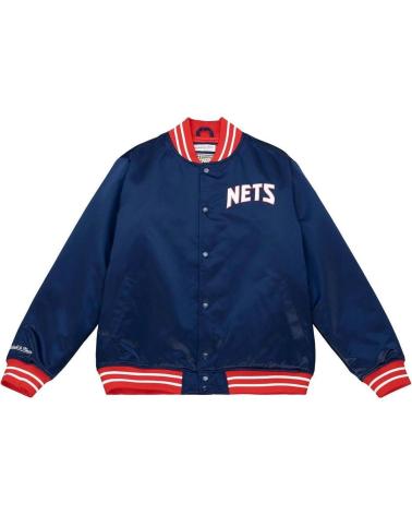 MITCHELL & NESS NEW JERSEY NETS HEAVYWEIGHT SATIN BOMBERJACKE 1