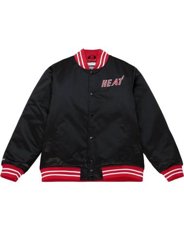 MITCHELL & NESS MIAMI HEAT HEAVYWEIGHT SATIN BOMBERJACKE 1