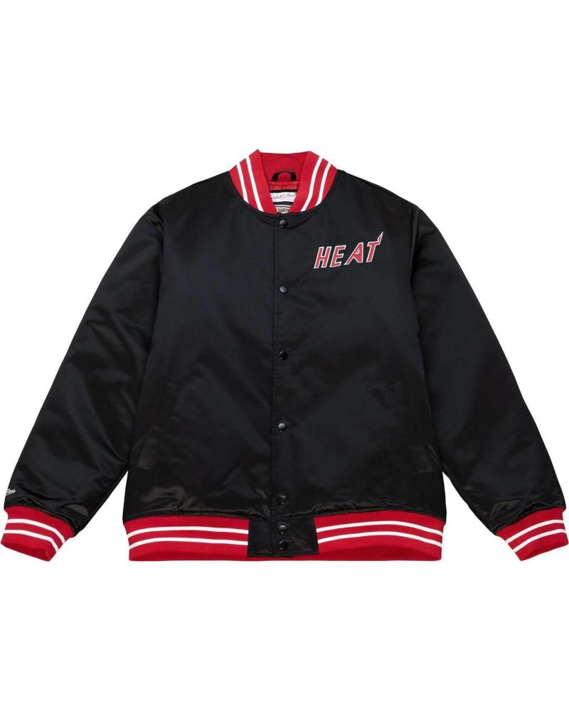 MITCHELL & NESS MIAMI HEAT HEAVYWEIGHT SATIN BOMBERJACKE 1