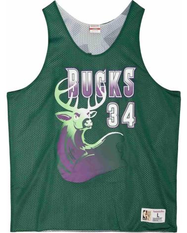 MITCHELL & NESS CANOTTA REVERSIBILE RAY ALLEN #34 MILWAUKEE BUCKS MESH TANK 1