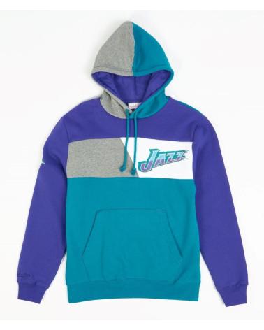 FELPA CON CAPPUCCIO MITCHELL & NESS UTAH JAZZ COLOR BLOCKED 1