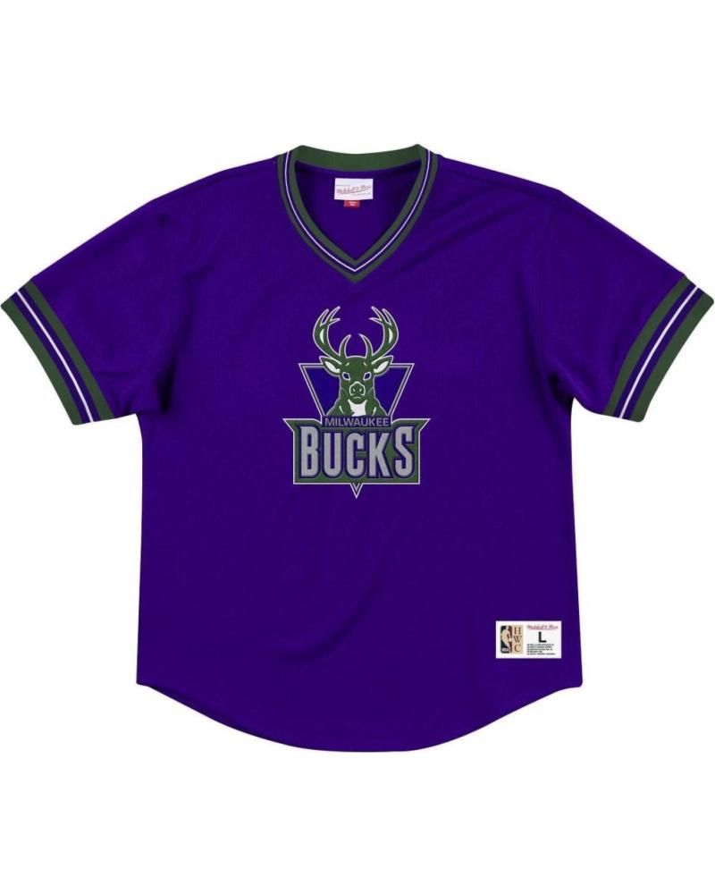 MITCHELL & NESS MILWAUKEE BUCKS MESH CREWNECK T-SHIRT NBA UNBEATEN 1