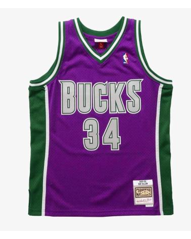 CAMISOLA BASQUETEBOL MITCHELL & NESS MICHAEL REDD MILWAUKEE BUCKS SWINGMAN 2000-02 ROXA 1