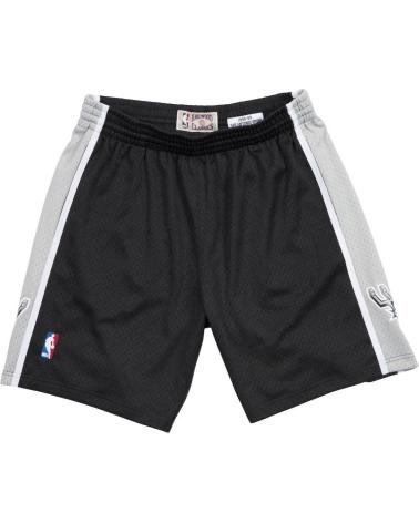 PANTALONCINI BASKET MITCHELL & NESS SAN ANTONIO SPURS RETRO SWINGMAN 1998-99 NERO PANNELLI BIANCHI