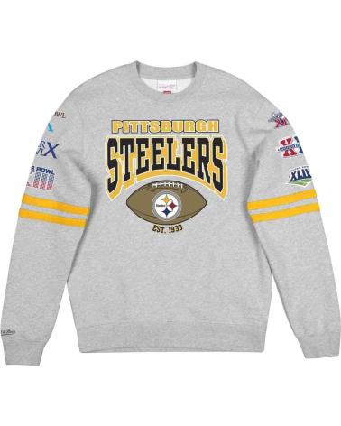 MITCHELL & NESS PITTSBURGH STEELERS ALL OVER PRINT FLEECE CREW SWEATSHIRT 1