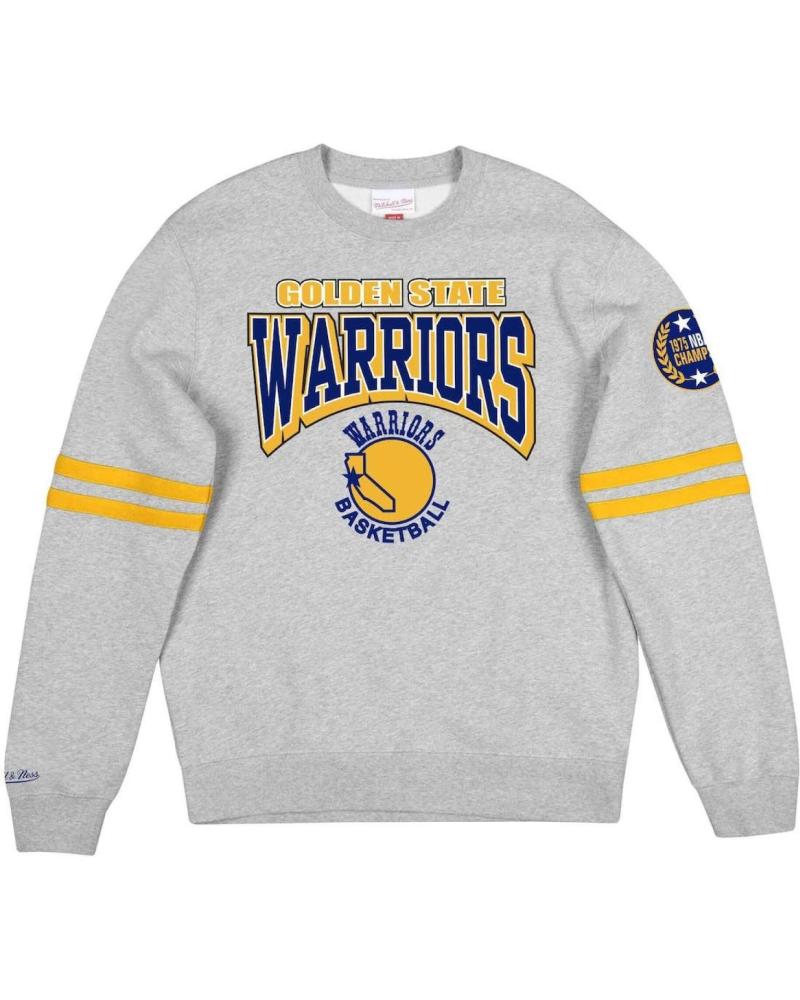 MITCHELL & NESS GOLDEN STATE WARRIORS ALL OVER PRINT FLEECE CREW SWEATSHIRT 1