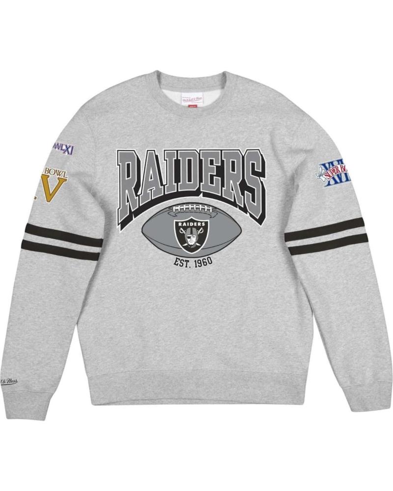 MITCHELL & NESS OAKLAND RAIDERS ALL OVER PRINT FLEECE CREW SWEATSHIRT 1